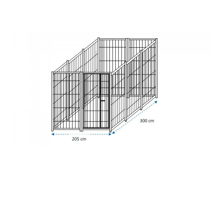 Recinto per cani box modulare solo perimetro metri 3 x 2 viteria compresa