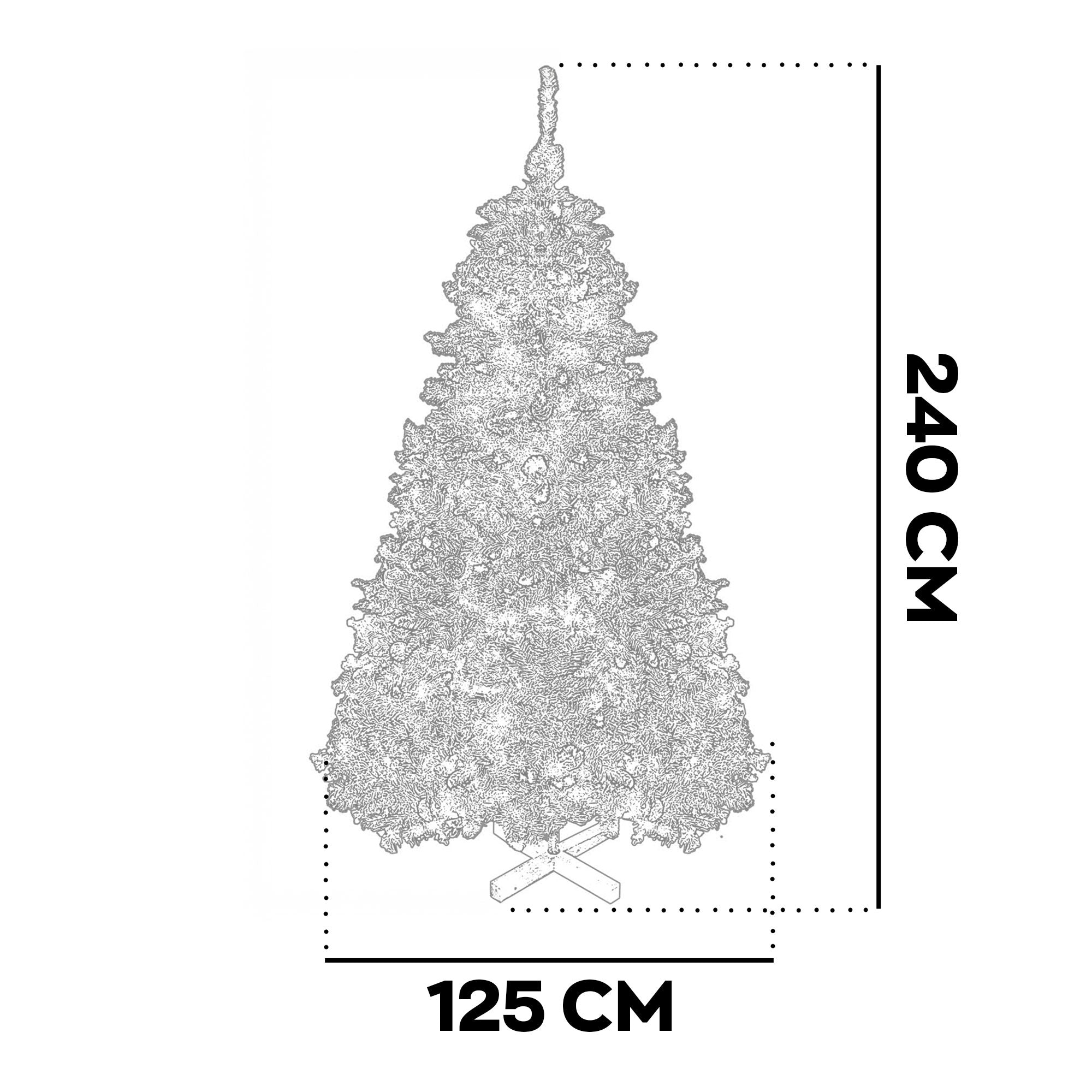 Cupid - Albero di Natale con luci LED ø125x240H cm, 2000 rami