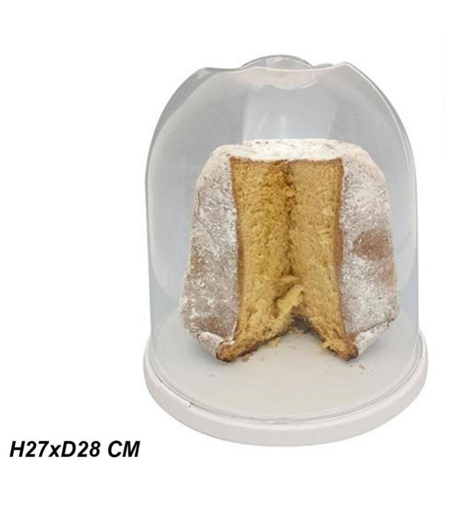 Cupola Copri Pandoro H27 Porta Dolci Natale Chiusura Salvafreschezza Trasparente         