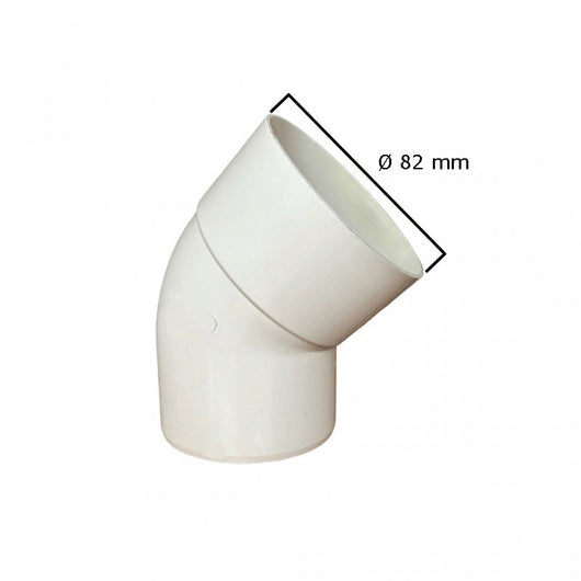 Curva 45° in pvc : Colore - Avorio, Diametro - 82