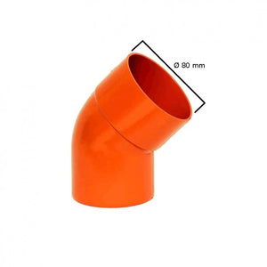 Curva 45° in pvc : Colore - Arancio, Diametro - 80
