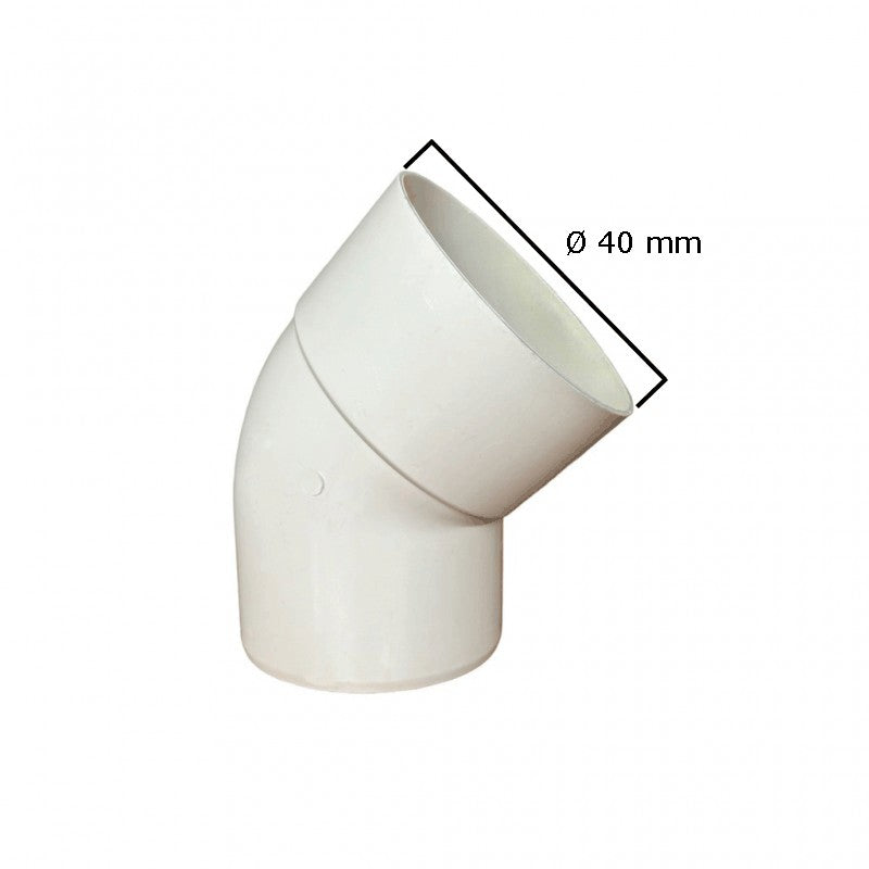 Curva 45° in pvc : Colore - Avorio, Diametro - 40