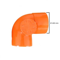 Curva 87,30° con tappo per ispezione in pvc : Diametro - 100, Modello - Destra