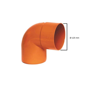 Curva 87.30° in pvc : Colore - Arancio, Diametro - 125