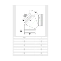 Curva da 80mm gomito mf con ispezione a tappo da in acciaio inox aisi 304