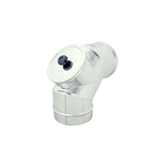 Curva da 80mm gomito mf con ispezione a tappo da in acciaio inox aisi 304