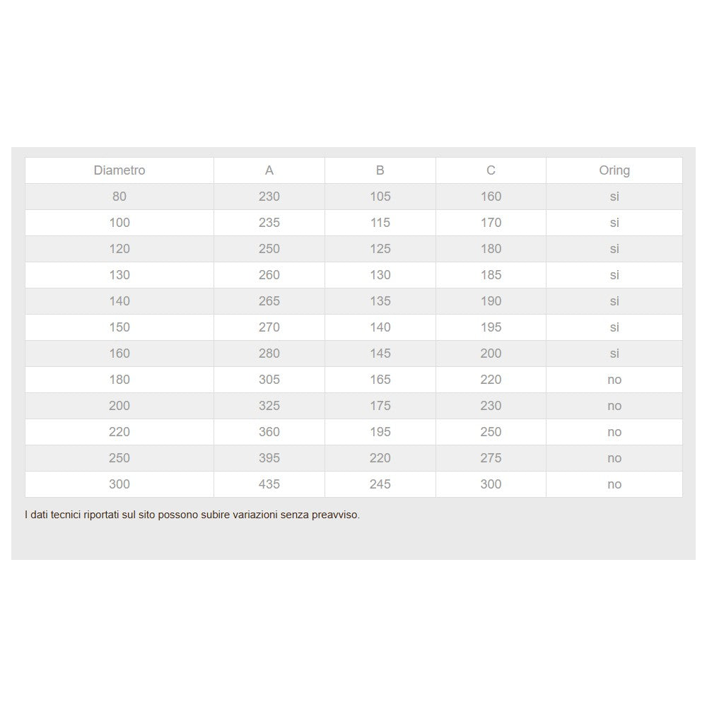 Curva gomito inox 300mm orientabile registrabile 5 decimi curvatura 0-90°