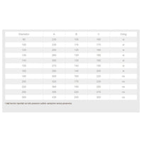 Curva gomito inox 300mm orientabile registrabile 5 decimi curvatura 0-90°