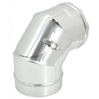 Curva gomito mf da 120mm con ispezione aderente in acciaio inox aisi 304