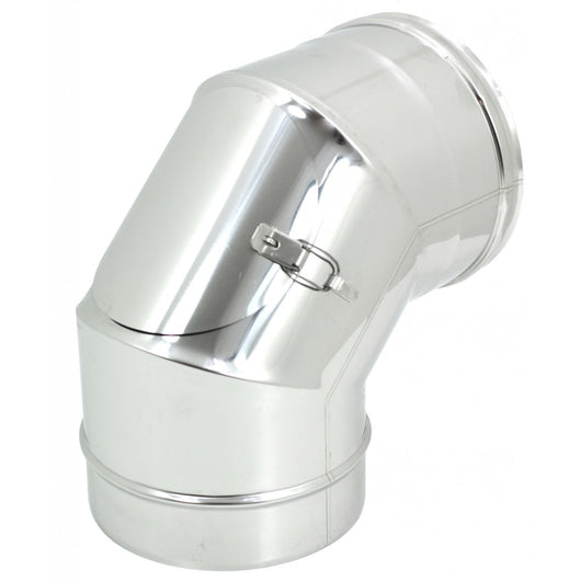 Curva gomito mf da 220mm con ispezione aderente in acciaio inox aisi 304