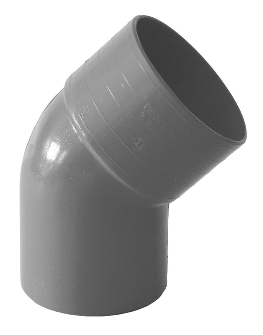 Curva tonda 45° per pluviali : Colore - Grigio, Diametro - 80