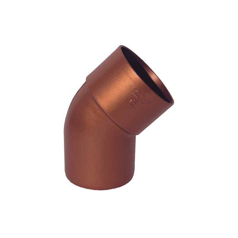 Curva tonda 45° per pluviali : Colore - Rame rosso, Diametro - 100