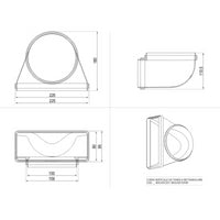 Curva verticale per cappe BVCVQT229 da tondo a rettangolare 22x9 cm
