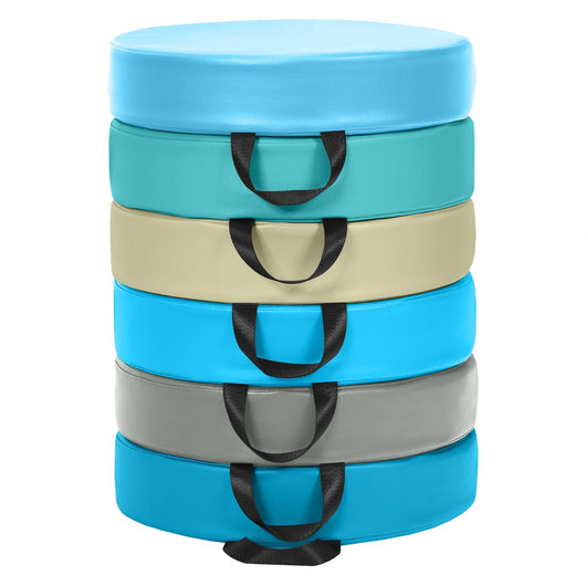 Cuscinetti per bambini con 6 colori e forma rotonda, Cuscini impermeabili con maniglia ergonomica Blu-Giocattoli educativi