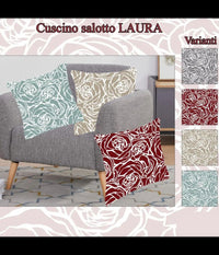 Cuscini Arredo Fodera Cuscino Divano Salone Zona Living Vari Colori Laura 40x40         