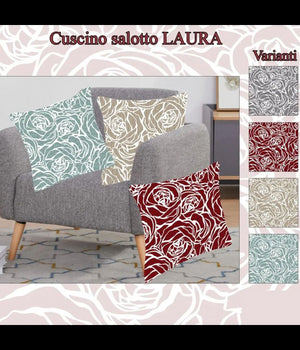 Cuscini Arredo Fodera Cuscino Divano Salone Zona Living Vari Colori Laura 40x40         