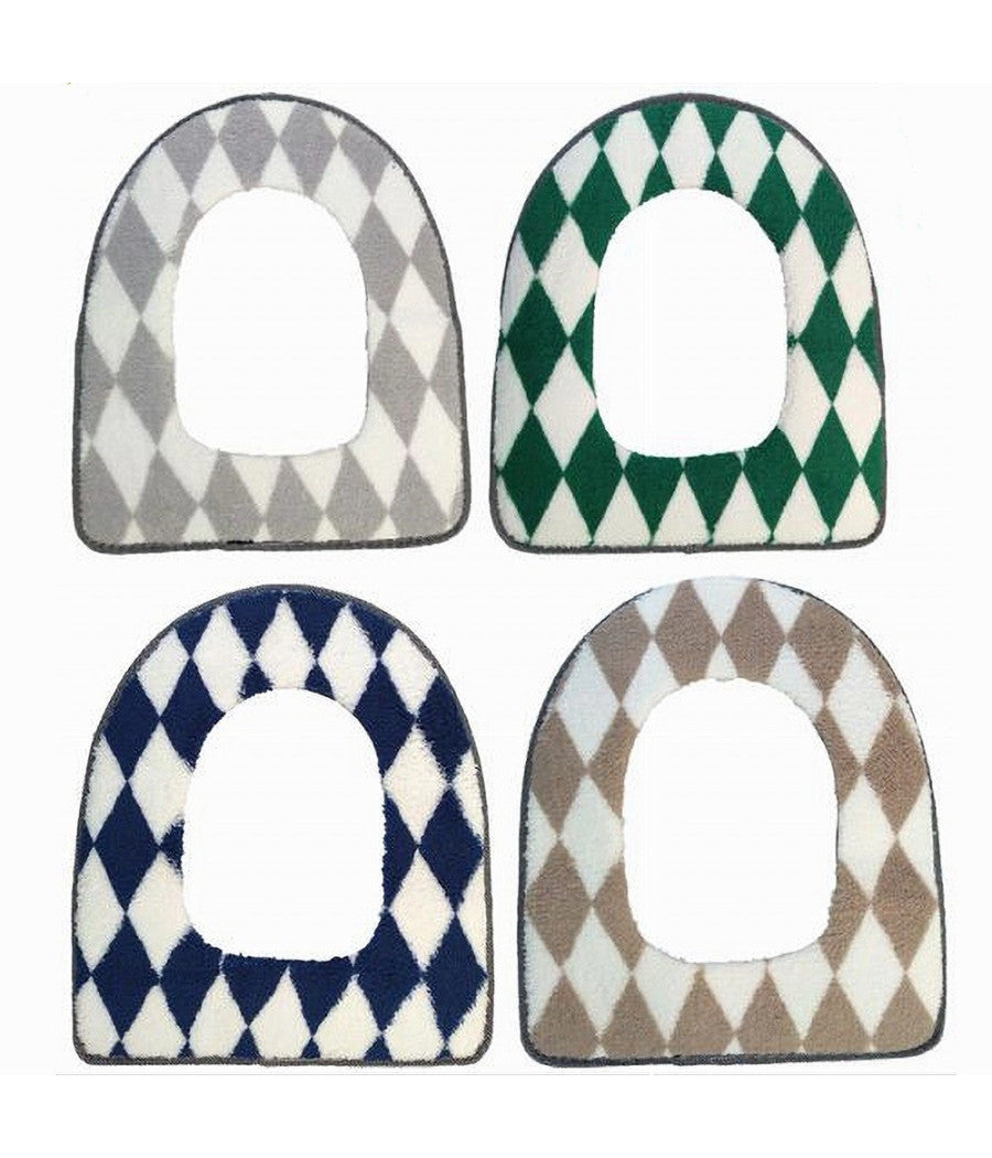 Cuscino Copri Water Seduta Copertura Morbida Wc Fantasia Rombi Colorato 87202         3,5