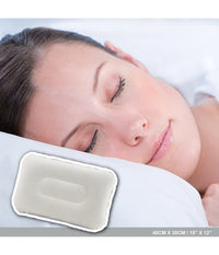 Cuscino Gonfiabile Floccato Rettangolare 48x30cm Per Viaggi Campeggio Mare 67121         