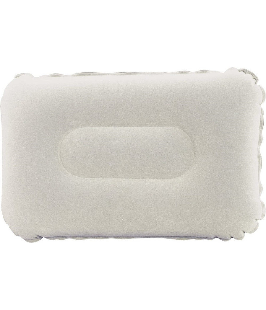 Cuscino Gonfiabile Floccato Rettangolare 48x30cm Per Viaggi Campeggio Mare 67121         