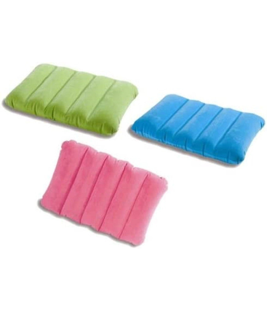 Cuscino Kids Gonfiabile Floccato Accessori Campeggio 43x28x9cm Vari Colori 68676         