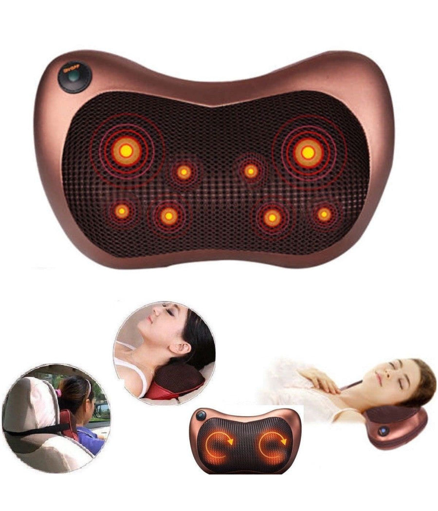 Cuscino Massaggiante Massaggiatore Casa Auto Massaggio Shiatsu Schiena Collo         