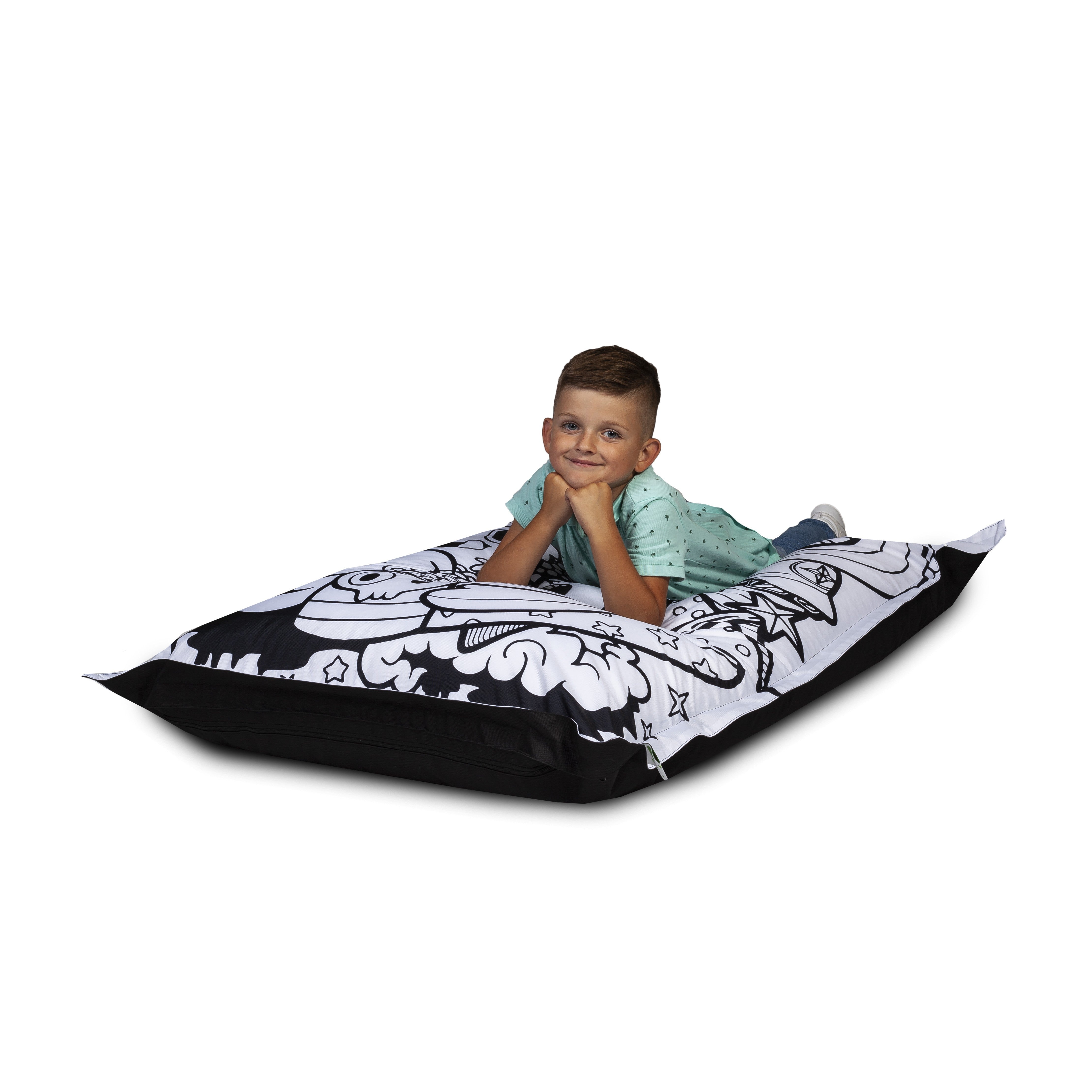 Cuscino S Pouf Poltrona Sacco in Poliestere Design Sfoderabile 100x140cm