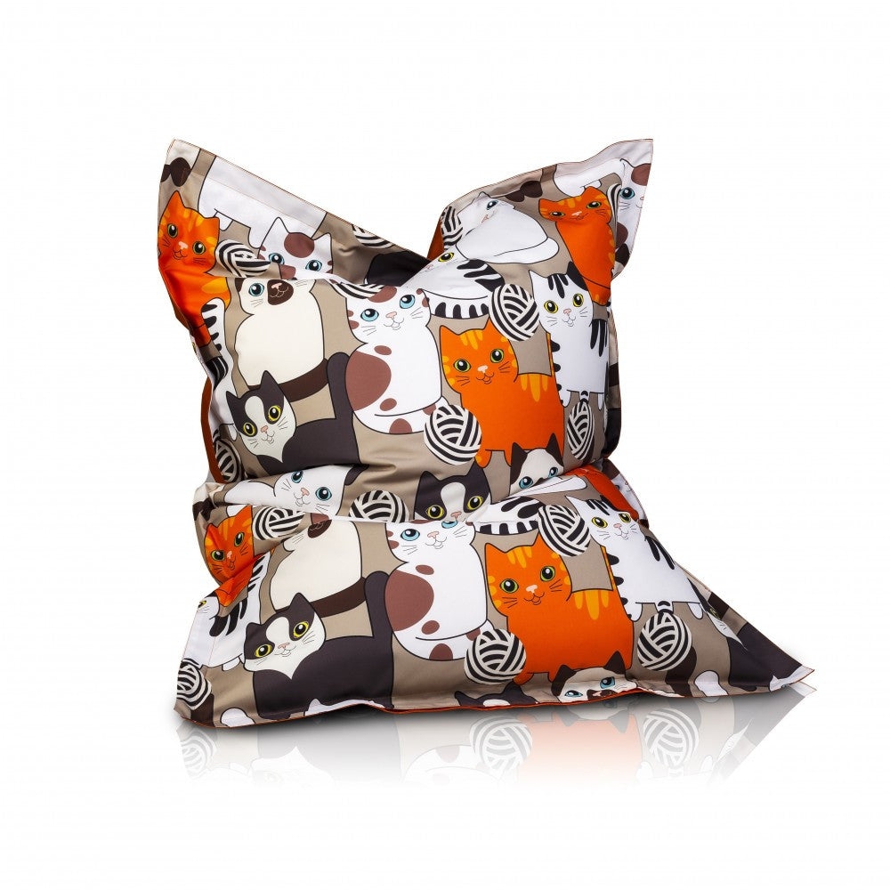Cuscino S Pouf Poltrona Sacco in Poliestere Design Sfoderabile 100x140cm