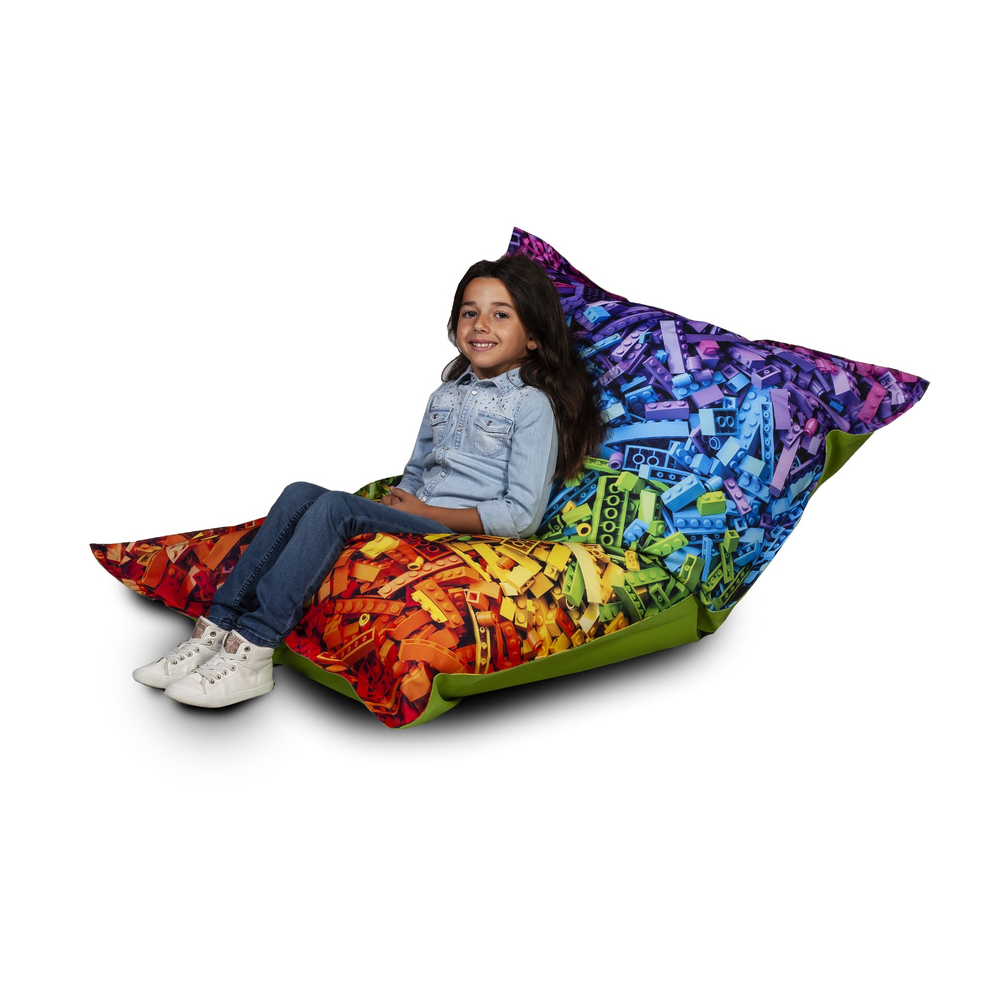 Cuscino S Pouf Poltrona Sacco in Poliestere Design Sfoderabile 100x140cm