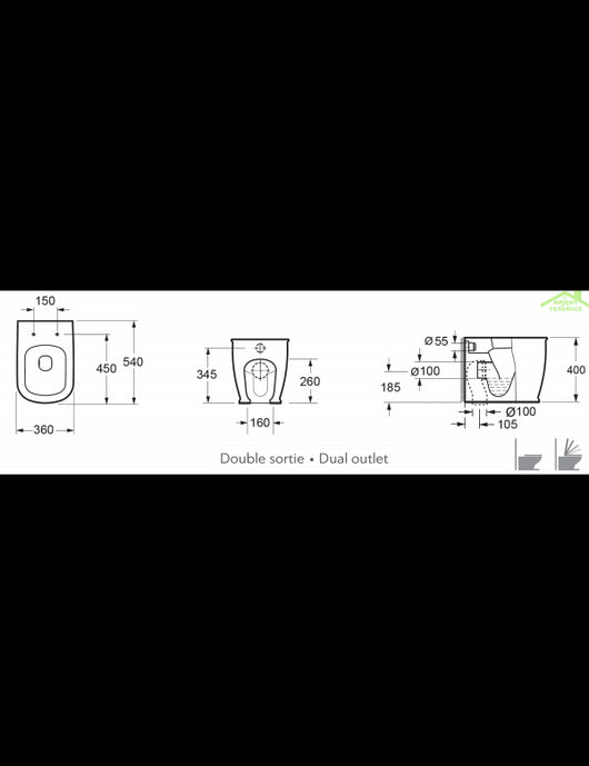 WC da appoggio GENESIS con sedile freno a caduta