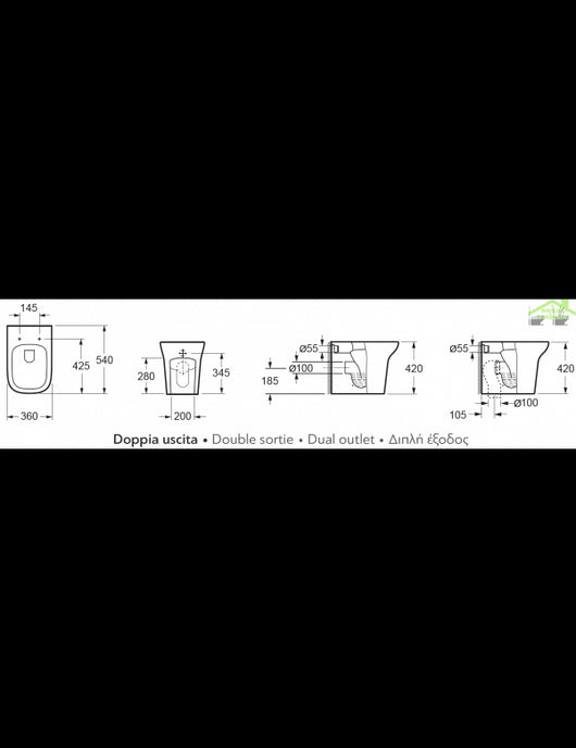 WC autoportante GRACE con sedile freno a ribalta