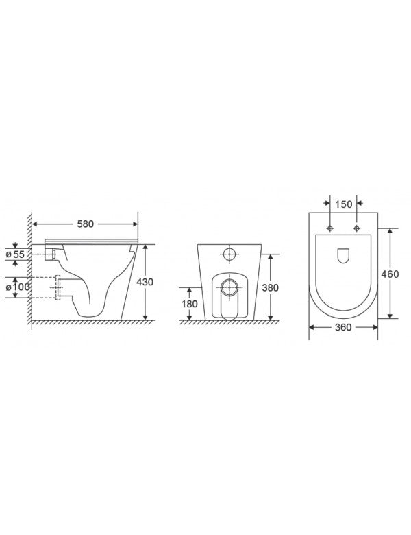 Vaso da appoggio Tornado ZINA - con sedile con freno a caduta