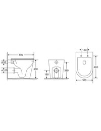 Vaso da appoggio Tornado ZINA - con sedile con freno a caduta