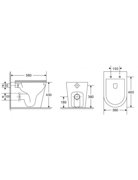 Vaso da appoggio Tornado ZINA - con sedile con freno a caduta