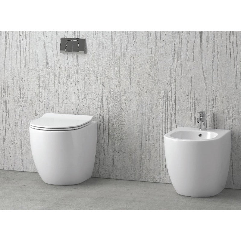 WC da appoggio senza brida NEW LUNA - con sedile freno a caduta