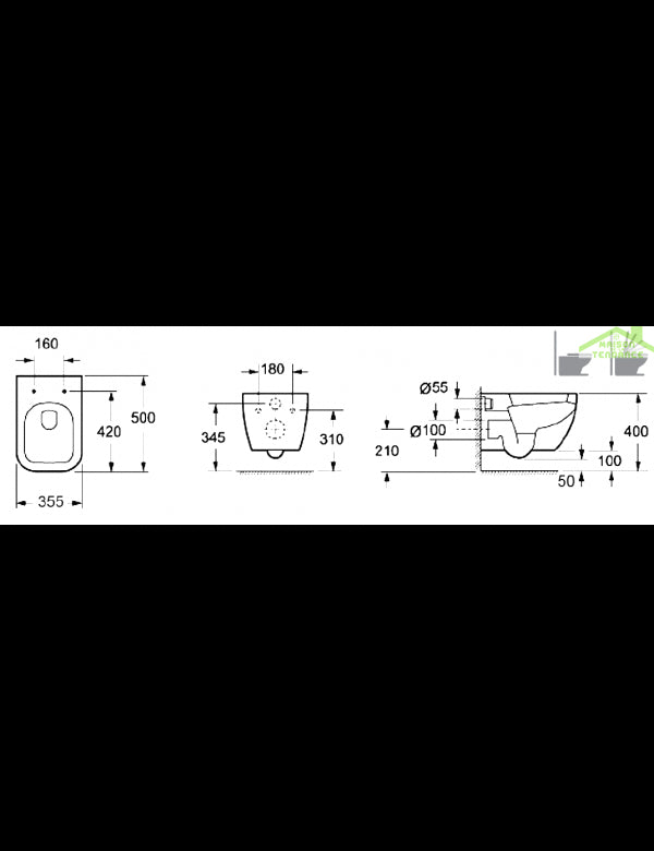WC sospeso LEGEND - con sedile con freno a caduta