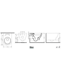 Vaso WC sospeso EOLIS 52x35x30 cm con sedile freno a ribalta