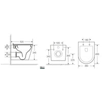 WC sospeso ZINA Rimless - con sedile con freno a caduta