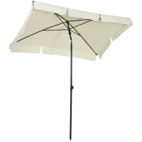 Ombrellone da Giardino Rettangolare 2x1.3 m con Inclinazione Regolabile e Palo in Alluminio, Beige e Nero