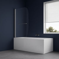 Parete sopra vasca anta singola vetro temperato 140x90cm orientabile 180 gradi *** tipo di cristallo trasparente, con...