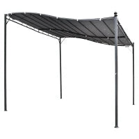 Gazebo Pergola 3x3m da Giardino con Tenda Impermeabile Grigia
