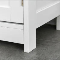 kleankin Mobile Bagno a 2 Ante con Ripiano Regolabile e 2 Cassetti in Legno, 60x30x75 cm, Bianco