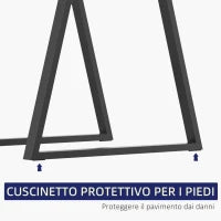 Set 2 Gambe per Tavolo Trapezoidali in Acciaio con 6 Fori e 12 Viti, 70x5x72 cm, Nero