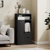 Armadietto da Bagno con 2 Cassetti Compartimento Aperto e Ripiani Regolabili per Spazio Piccolo 50x25x100 cm Bianco