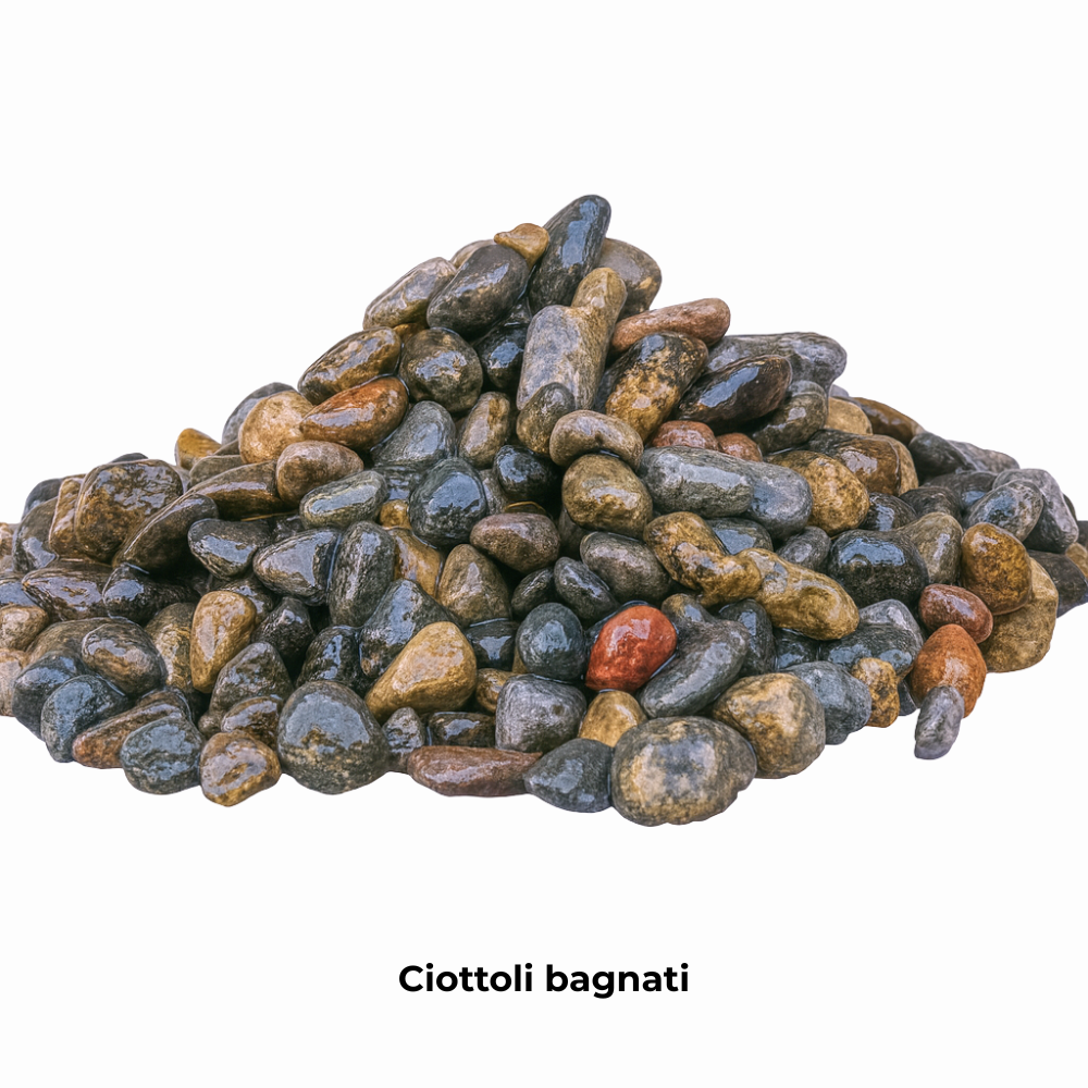 Ciottoli grigio ghedi per decorazione esterna elegante *** misura 20/30, formato 25 kg, confezione 1