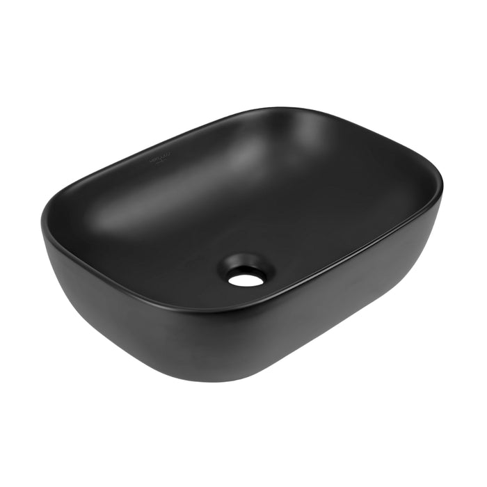 Lavabo da appoggio ceramica nero rettangolare arredo bagno 45,5x32,5x13,5 cm *** confezione 1