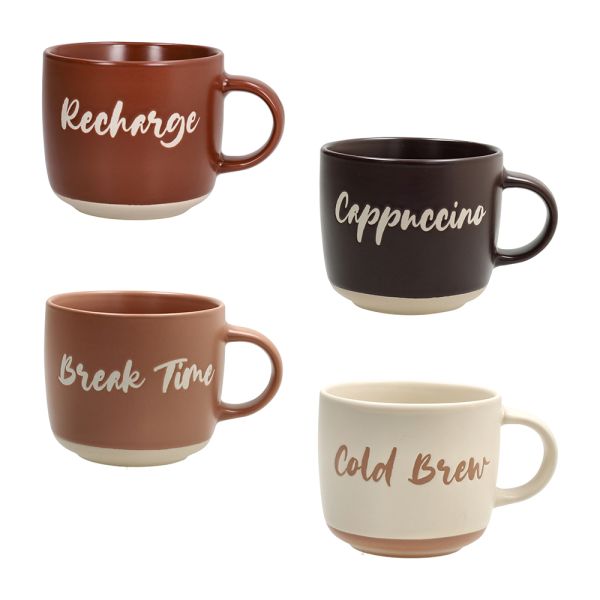 Confezione 4 tazze senza piatto 370 cc Barista Multicolor