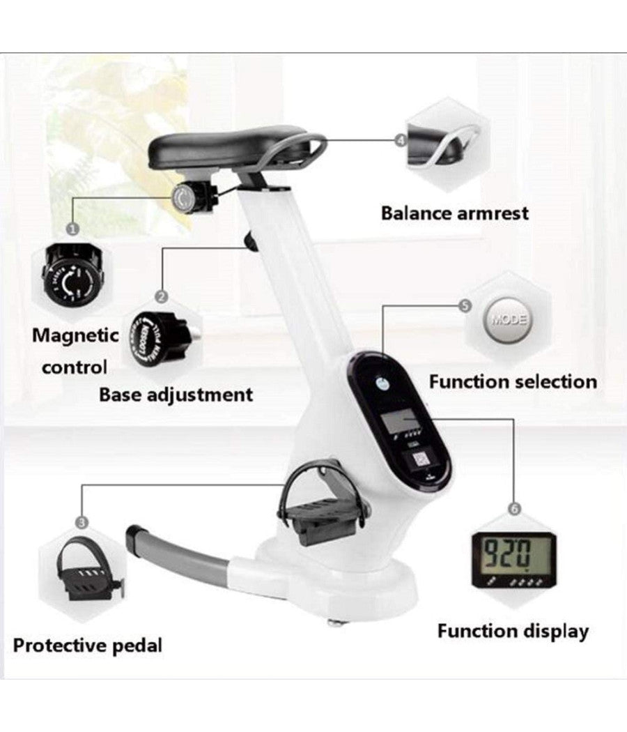 Cyclette Display Lcd Regolabile Trasmissione A Cinghia Doppio Volano Magnetico         