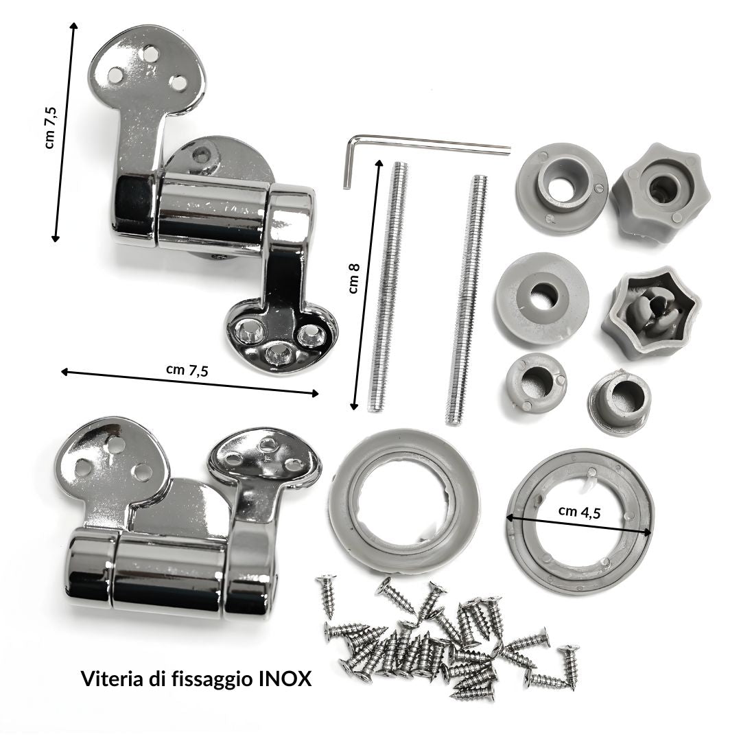 Cerniere cromate sedile wc copriwater fantasia staffe frizionato soft ogomondo *** confezione 1