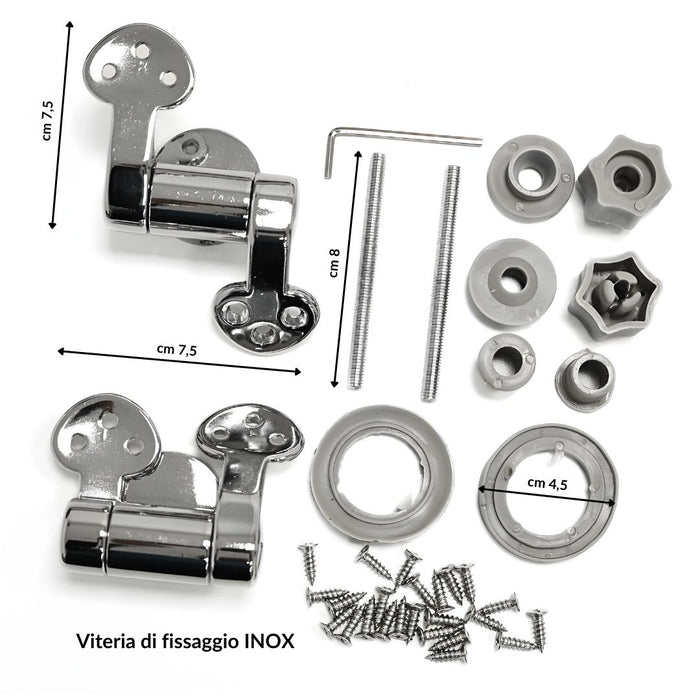 Cerniere cromate sedile wc copriwater fantasia staffe frizionato soft ogomondo *** confezione 1