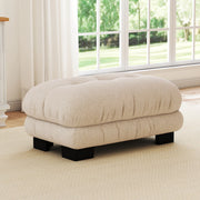 DIVANO in chenille Light Coffee con pouf mobili abbinati